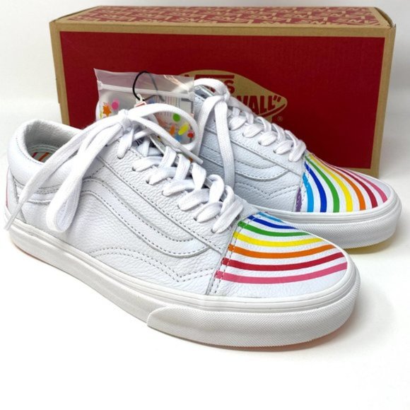 💖MEGA SALE💖VANS Old Skool Flour Shop Rainbow White  Men s 9 11.5 VN0A4U3B2N7 - Picture 6 of 9